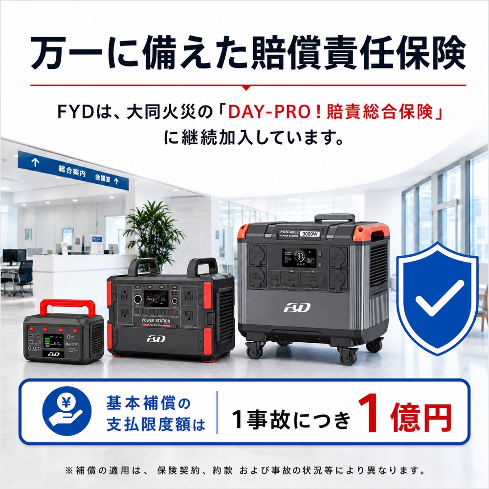 FYD賠償責任保険加入と支払限度額のご案内